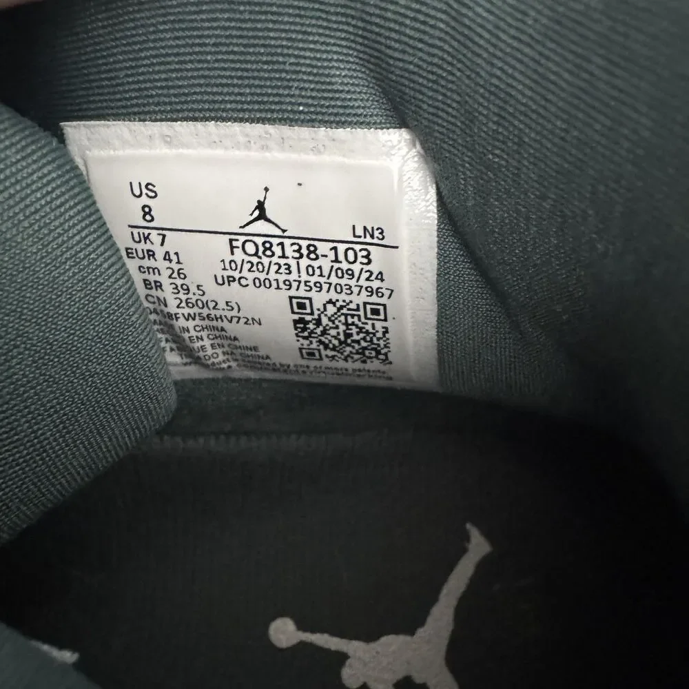 Air‎ Jordan 4 Retro Shoes Mens Size 8 White Oxidized Green FQ8138-103 Sneakers